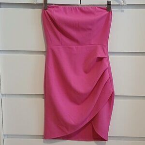 HOT Pink Strapless Dress size XS